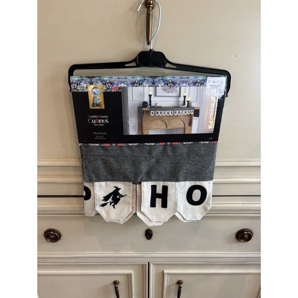 Cynthia Rowley Halloween Hocus‎ Pocus Witch Mantel Scarf 50" X 10.5" NWT